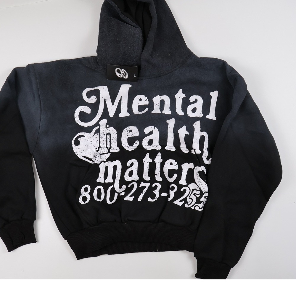Shadow Hill Hoodie Mental Health Matters Black Ombre Medium NWT